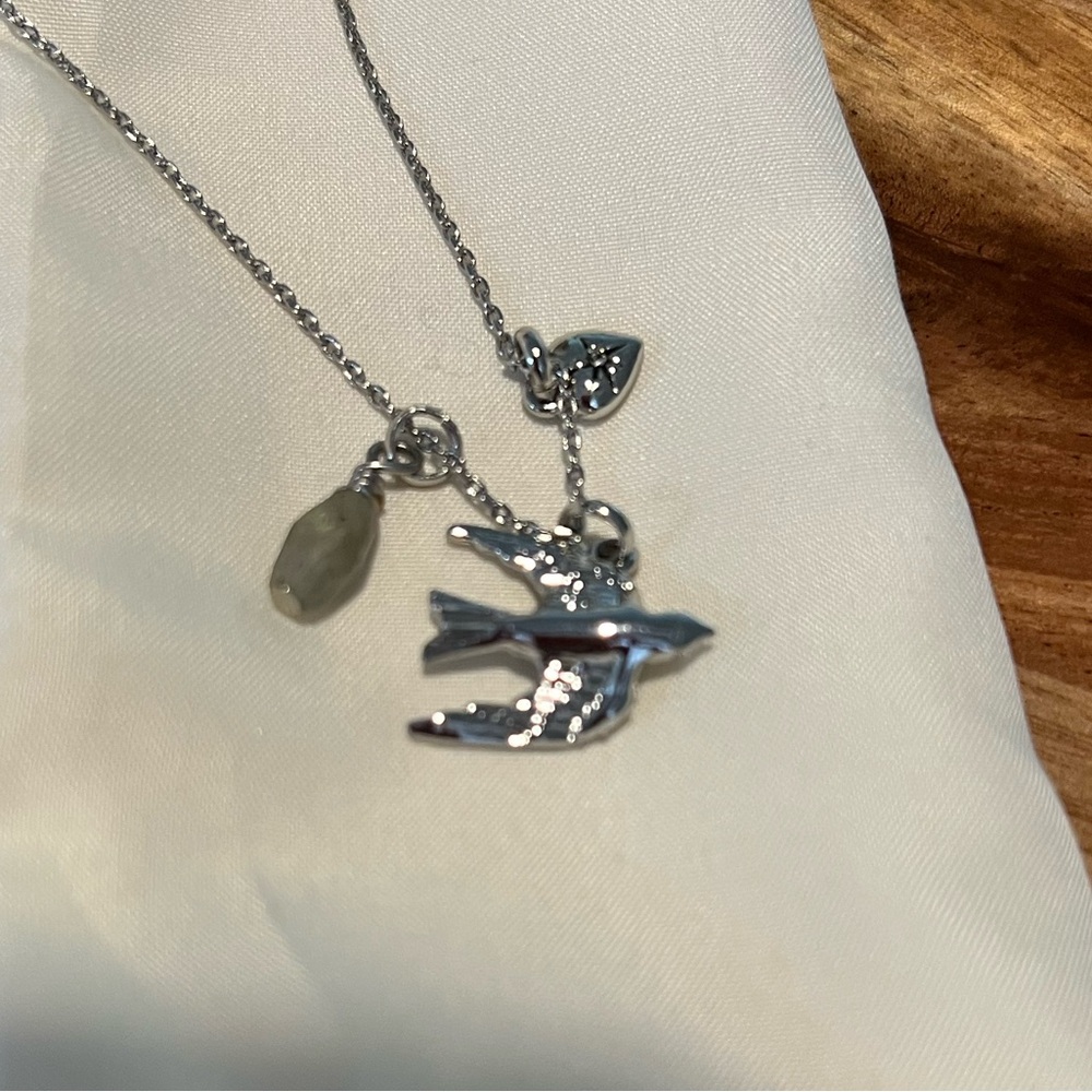 Fossil silver necklace NEW